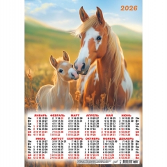 Календарь А3.  "Символ года. Мамин поцелуй",  ООО "Белая Ворона", РФ