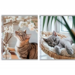 Тетрадь А5 48л, цв.спираль, "УЮТНЫЕ КОТИКИ", " Prof-Press", РФ