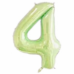 Шар фольга Цифра "4" (светло-зеленый), L40"/1м., Китай