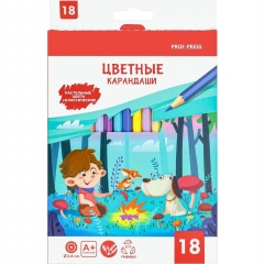 Карандаши цветные пастельные 18 цв., пластик., ВЕСЁЛЫЙ ПИКНИК, " "Prof-Press", РФ/ пр-во: Китай