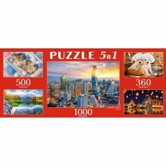 НАБОРЫ ПАЗЛОВ 5 В 1 (1000+2х500+2х360) КРАСИВЫЕ ПАЗЛЫ, ООО "Рыжий Кот", РФ