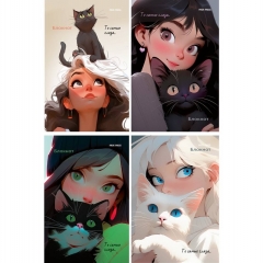 Блокнот А6, 24л./кл.,скрепка, "ДЕВУШКИ И КОТЫ - 2", "Prof-Press", РФ Блокнот А6, 24л./кл.,скрепка, "ДЕВУШКИ И КОТЫ - 2", "Prof-Press", РФ