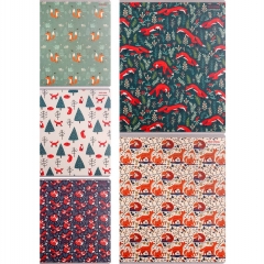 Тетрадь А5,48/кл. (белая бумага)  УЗОРЫ С ЛИСИЧКАМИ (обложка ЛЁН), Prof-press,РФ