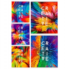 Тетрадь А5, 48л/кл. (серая бумага), "КРЕАТИВНАЯ АБСТРАКЦИЯ", "Remix", РФ