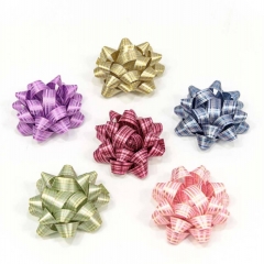 Бант-звезда 6,3 см. (12 шт) на липучке "Граффити" (микс), OMG gift, Китай