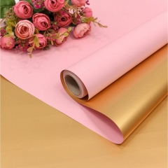 Плёнка 0,58*10м матовая двухст. 60мкм Золотой/Розовый, OMG gift, Китай