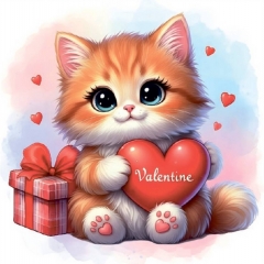 Мини-открытка в букет одинарн., 7х7см. "Valentine", "Стильная Открытка", РБ