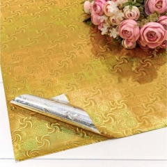 Плёнка в листах 70*100 (10 шт.) Голография 35мкм Жёлтый,  OMG gift, Китай