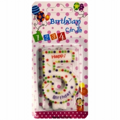Свеча д/торта ЦИФРА "-5-" (6,5см) "Birthday Candle", Китай