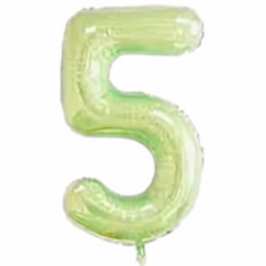 Шар фольга Цифра "5" (светло-зеленый), L40"/1м., Китай