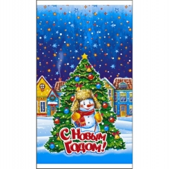 Пакет подарочный (фольга)  20х35 см. "НГ. Полярная ночь". ВОРР, ИнтерПак, РФ