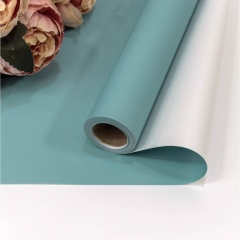 Плёнка 0,58х10м., матовая двухсторонняя, 60мкм., Серо-голубой/Серебристый, "OMG gift", Китай