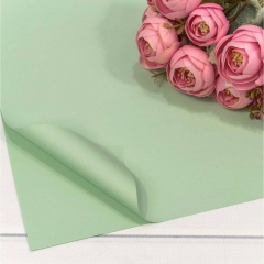 Плёнка в листах 60х60 см., (20 шт.), матовая "Корейская", 55мкм., Бледно-зелёный, OMG gift, Китай