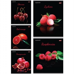 Тетрадь А5,48/кл. (белая бумага) "ЯРКИЕ ФРУКТЫ И ЯГОДЫ", "Profit", РФ