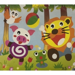 3Д аппликация с фоамираном 25,5х21 см. "ЛЕВ С ПОРОСЕНКОМ" в асс., Китай