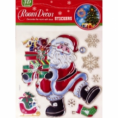 Наклейка д/укр. новогодняя (одностор.). "Санта с подарками" (20х27см/20х20 см.), Китай