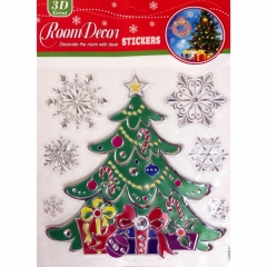 Наклейка д/укр. новогодняя (одностор.). "Ёлочка" (20х27см/20х20 см.), Китай