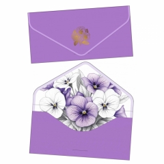 Конверт для денег (19х9см.),"Нежное прикосновение "Без подписи (Soft Touch, фольга, цветной оборот), "Стильная открытка", РБ