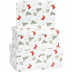 Набор прямоугольных кор. 3 в 1 "Заснеженная елка" (19х12х7,5-15х10х5), MILAND, РФ Набор прямоугольных кор. 3 в 1 "Заснеженная елка" (19х12х7,5-15х10х5), MILAND, РФ