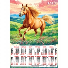 Календарь А3.  "Символ года. Розовый закат",  ООО "Белая Ворона", РФ