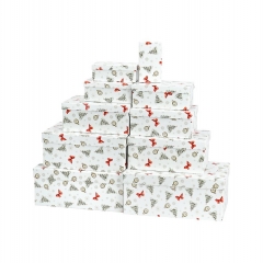 Набор прямоугольных коробок 10 в 1 "Заснеженная елка" (30,5х20х13-12х6,5х4 см), MILAND, РФ Набор прямоугольных коробок 10 в 1 "Заснеженная елка" (30,5х20х13-12х6,5х4 см), MILAND, РФ