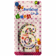Свеча д/торта ЦИФРА "-6-" (6,5см) "Birthday Candle", Китай