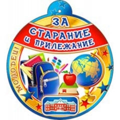 Медаль "За старание и прилежание" (11,5х10,5 см.), ФДА, РФ