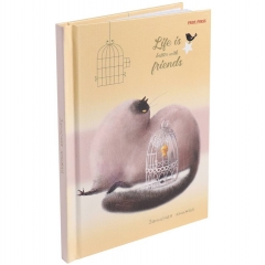 Записная книжка А6, 64л./кл., переплёт, "КОШКА И КАНАРЕЙКА", "Prof-Press", РФ