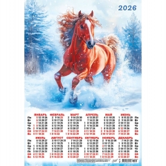 Календарь А3.  "Символ года. Снежный скакун",  ООО "Белая Ворона", РФ