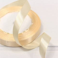 Лента атласная (сатин) 1,2 см. / 25 ярдов (+/-10%), Шампань, OMG gift, Китай