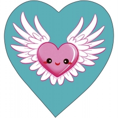 Мини-открытка двойная 6х6см., "Сердце" (код 110В), Арт&Дизайн, РФ