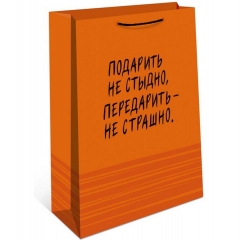 Пакет 18х22,3см., "ПОДАРИТЬ НЕ СТЫДНО", "Арт&Дизайн", РФ/пр-во:Китай