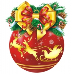 Украшение на скотче (10шт), 15х15см., "Шарик"( двусторонняя печать), РФ