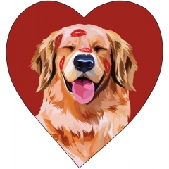 Мини-открытка двойная 6х6см., "Собака" (код 110В), Арт&Дизайн, РФ