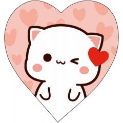 Мини-открытка двойная 6х6см., "Котик" (код 110В), Арт&Дизайн, РФ