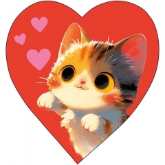 Мини-открытка двойная 6х6см., "Котенок" (код 110В), Арт&Дизайн, РФ