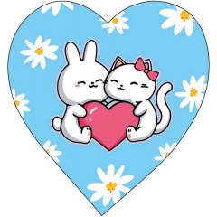 Мини-открытка двойная 6х6см., "Обнимашки" (код 110В), Арт&Дизайн, РФ