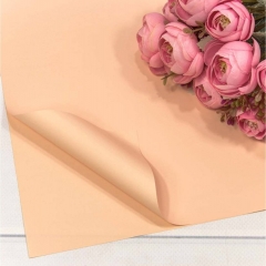 Плёнка в листах 55х55 см., (20 шт.), матовая "Корейская", 65мкм., Оранжево-персиковый, OMG gift, Китай