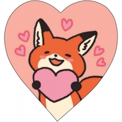 Мини-открытка двойная 6х6см., "Лисенок" (код 110В), Арт&Дизайн, РФ