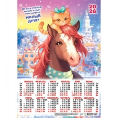 Календарь А3.  "Символ года. Милый друг",  ООО "Белая Ворона", РФ