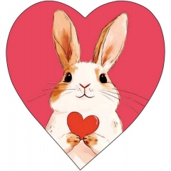 Мини-открытка двойная 6х6см., "Зайка" (код 110В), Арт&Дизайн, РФ