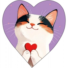 Мини-открытка двойная 6х6см., "Котик" (код 110В), Арт&Дизайн, РФ