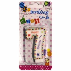 Свеча д/торта ЦИФРА "-7-" (6,5см) "Birthday Candle", Китай