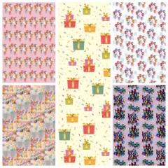 Бумага упаковочная в листах 1/25 л. (70*100) микс "Микс 74", OMG gift, Китай