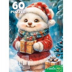 ПАЗЛЫ 60 элементов. МЕДВЕЖОНОК С ПОДАРКАМИ, ООО "Рыжий Кот", РФ ПАЗЛЫ 60 элементов. МЕДВЕЖОНОК С ПОДАРКАМИ, ООО "Рыжий Кот", РФ