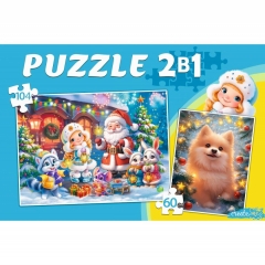 ПАЗЛЫ 2 в 1. 60 и 104 элемента. НОВОГОДНЕЕ ВОЛШЕБСТВО, ООО "Рыжий Кот", РФ ПАЗЛЫ 2 в 1. 60 и 104 элемента. НОВОГОДНЕЕ ВОЛШЕБСТВО, ООО "Рыжий Кот", РФ