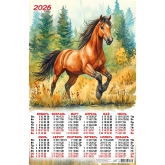 Календарь А2. "Символ года. Гордый и быстрый",  ООО "Белая ворона", РФ