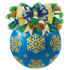 Украшение на скотче (10шт), 15х15см., "Шарик"( двусторонняя печать), РФ