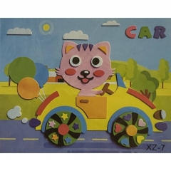 3Д аппликация с фоамираном  c подвижными деталями 25,5х21 см. "АВТО" в асс., Китай