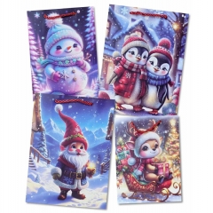 Пакет ЛЮКС 18х24х8,5см, "НГ" (Блёстки) в асс., Китай